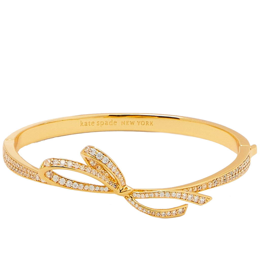 Kate Spade All Tied Up Pave Bangle Bracelet in Clear/ Gold k6909 –  