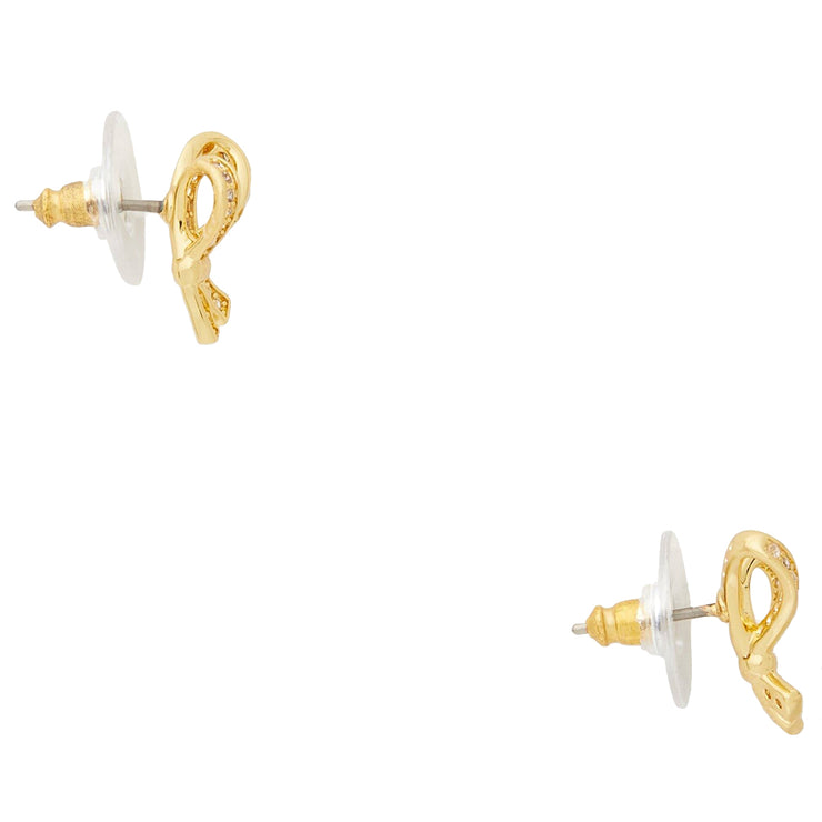 Kate Spade All Tied Up Pave Studs Earrings in Clear/ Gold k6790 –  