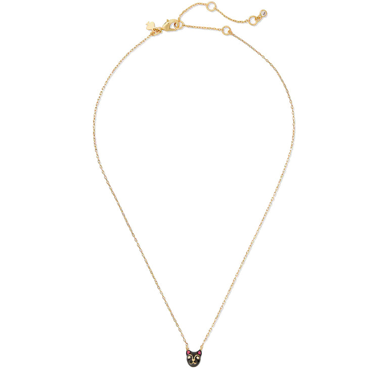 Kate Spade House Cat Mini Pendant Necklace in Black Multi o0R00300 –  