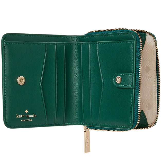 Kate Spade Staci Small Zip Around Wallet in Deep Jade wlr00634 –  