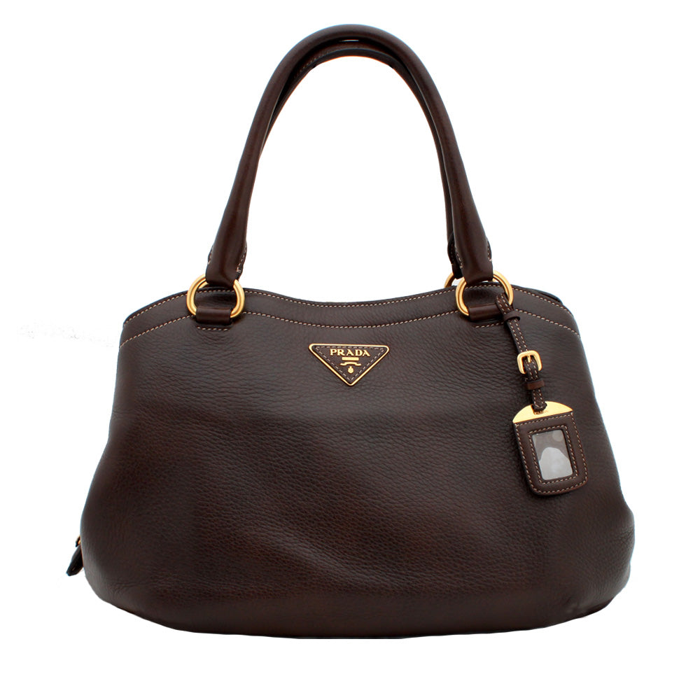 Prada Deer Leather Shoulder Tote Bag – 