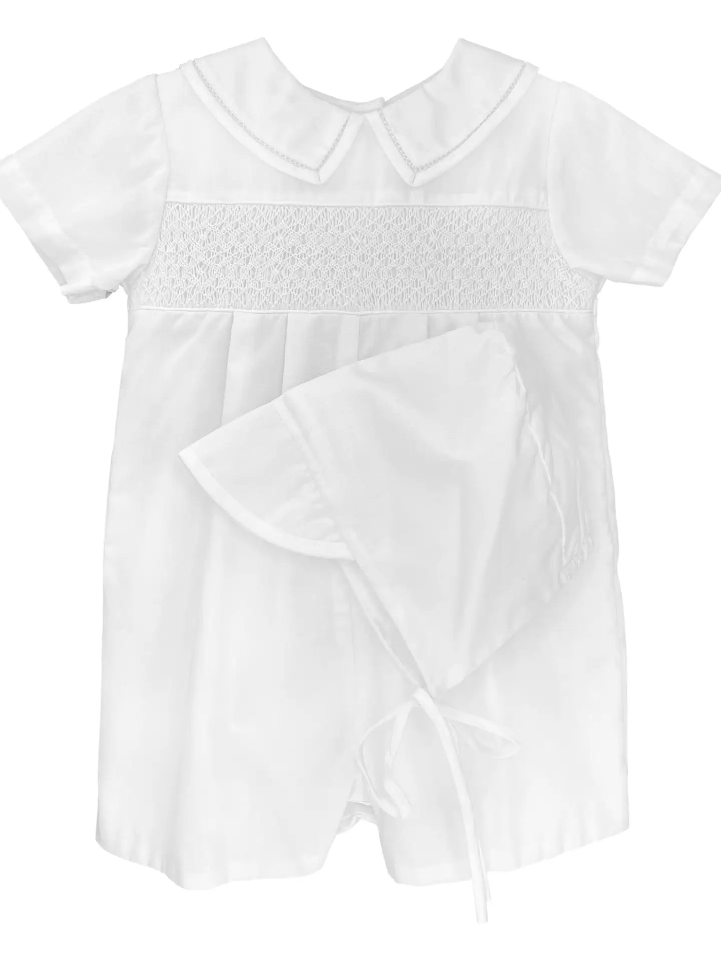 White Romper | Diamond Smocked