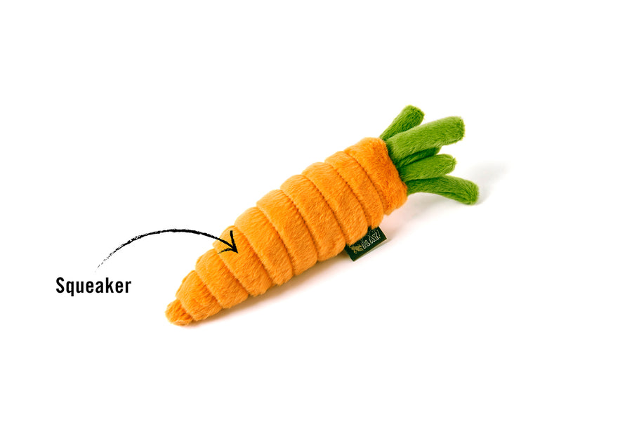 plush carrot dog toy