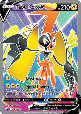 Pokemon Sun And Moon Tapu Koko V 72 Full Art PSA 10