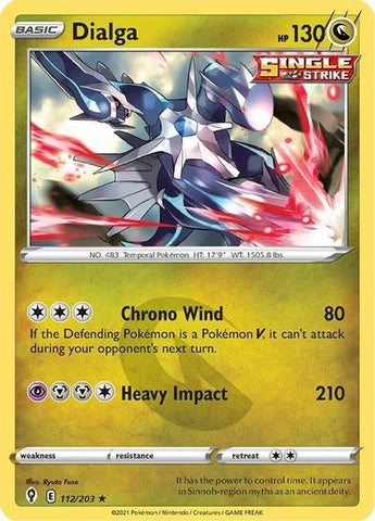 Pokemon Card Dialga LV.68 Diamond & Pearl 1/130 HEAVILY PLAYED Reverse Holo  Rare