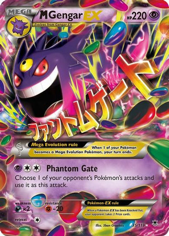 Gengar EX 34/119 XY Phantom Forces Holo Ultra Rare Pokemon Card Near M