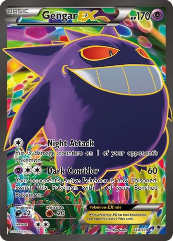 Gengar EX 34/119 XY Phantom Forces Holo Ultra Rare Pokemon Card Near M