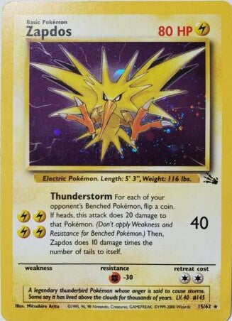 Zapdos (15/62) (Corrected Version) [Fossil Unlimited] – Pokemon Plug