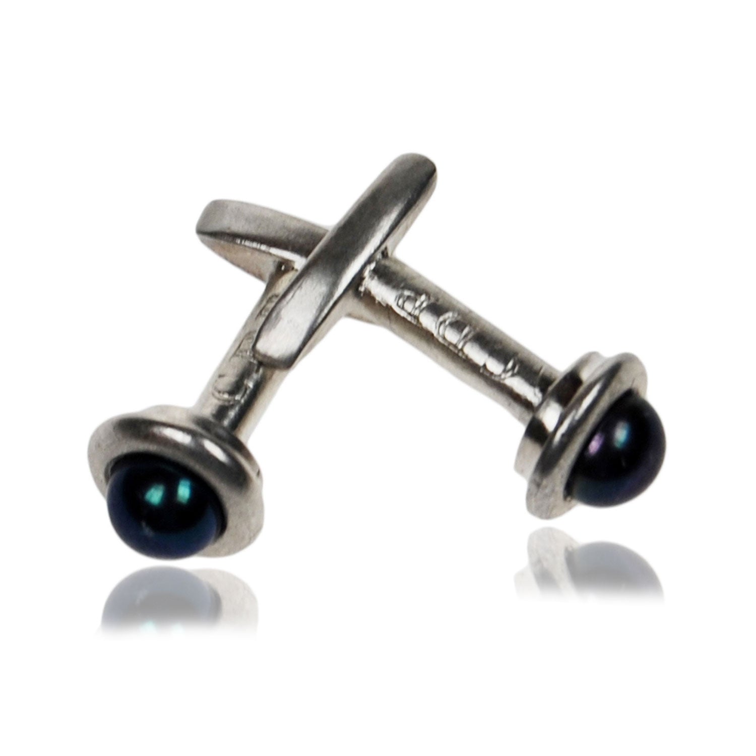 Grey Single Pearl Cufflinks - CD Pearls