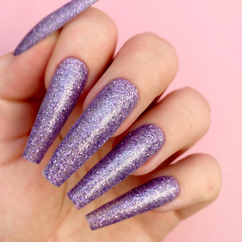 purple glitter nail polish color