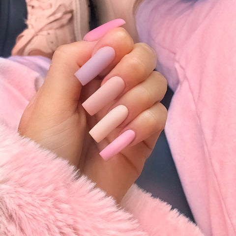 pastel nails pink and purple