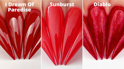 Red dip nail colors