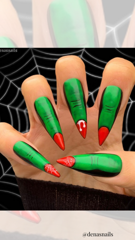 witch stiletto acrylic nails