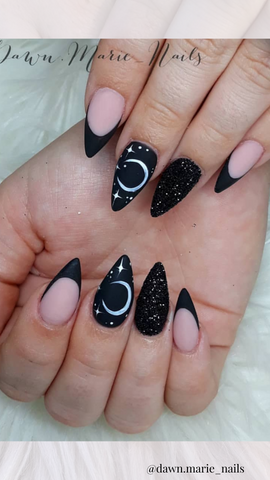 black halloween nail design
