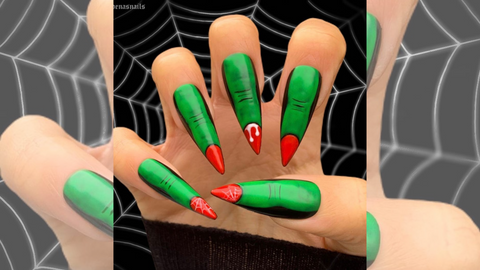 green halloween nails