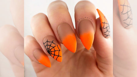 orange Halloween nail idea