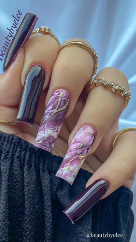 purple acrylic nails 