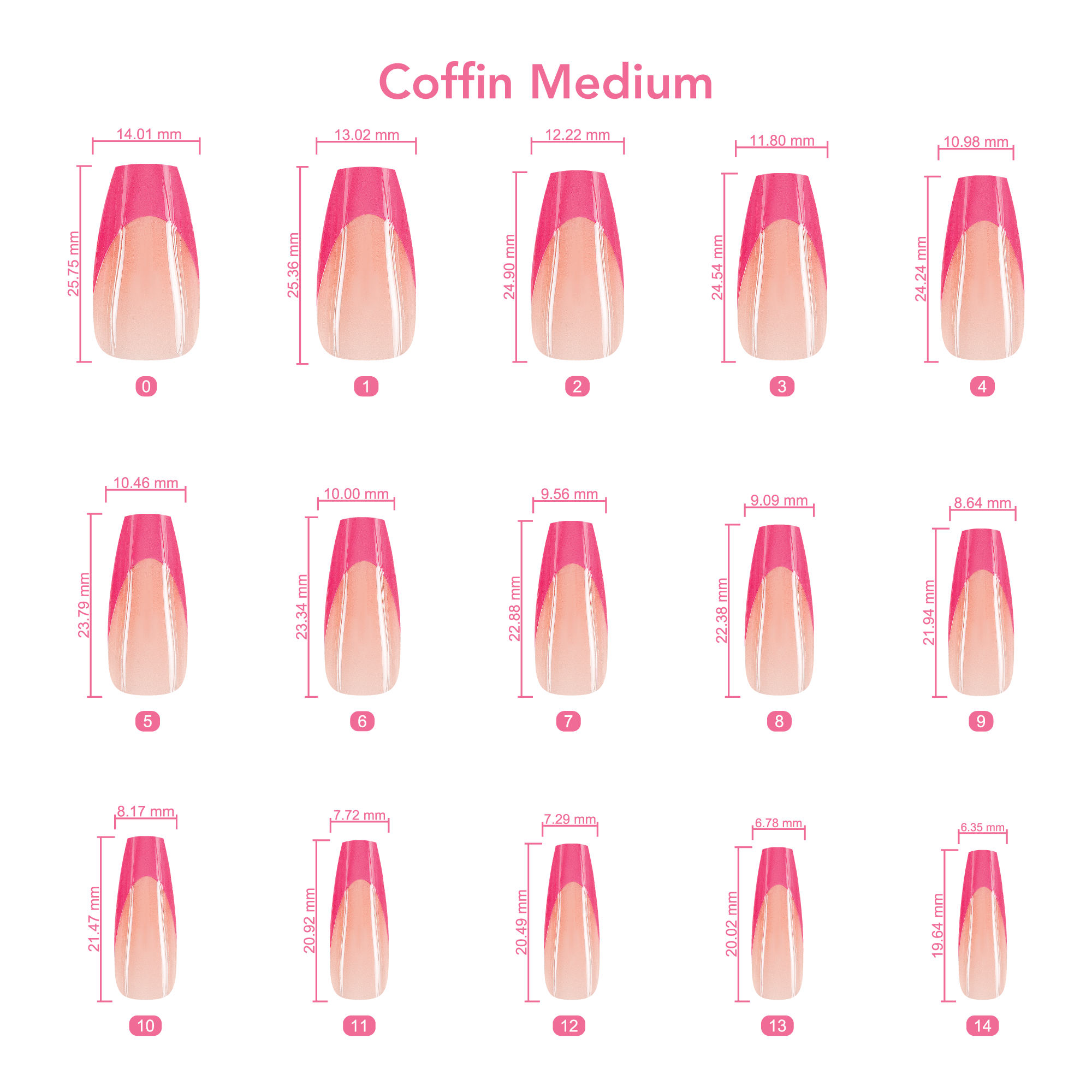 KS Press On Sizing Guide - Coffin Medium