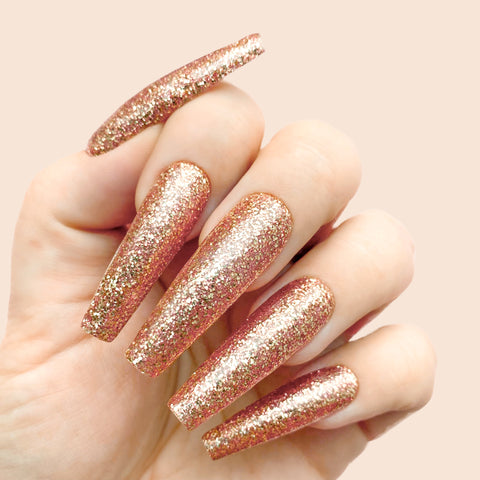 gold glitter fall nail color