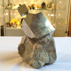 Large premier Pyrite Cubes in Matrix at Venusrox London Crystals 