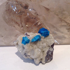 Naturally amazing - Blue Cavansite on Stilbite and Heulandite from India at Venusrox Crystals