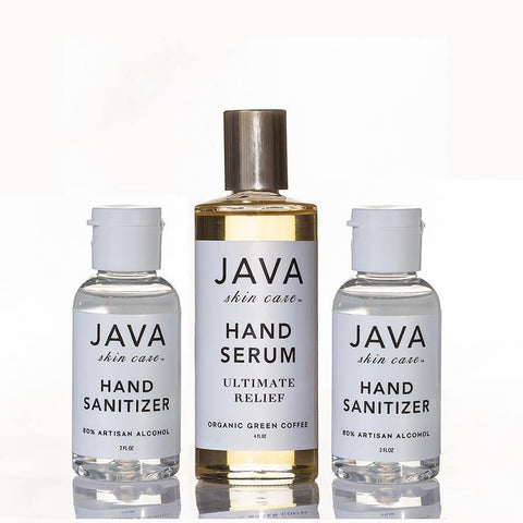 JAVA Skin Care 2020 Pivot with hand sanitizer and hand serum