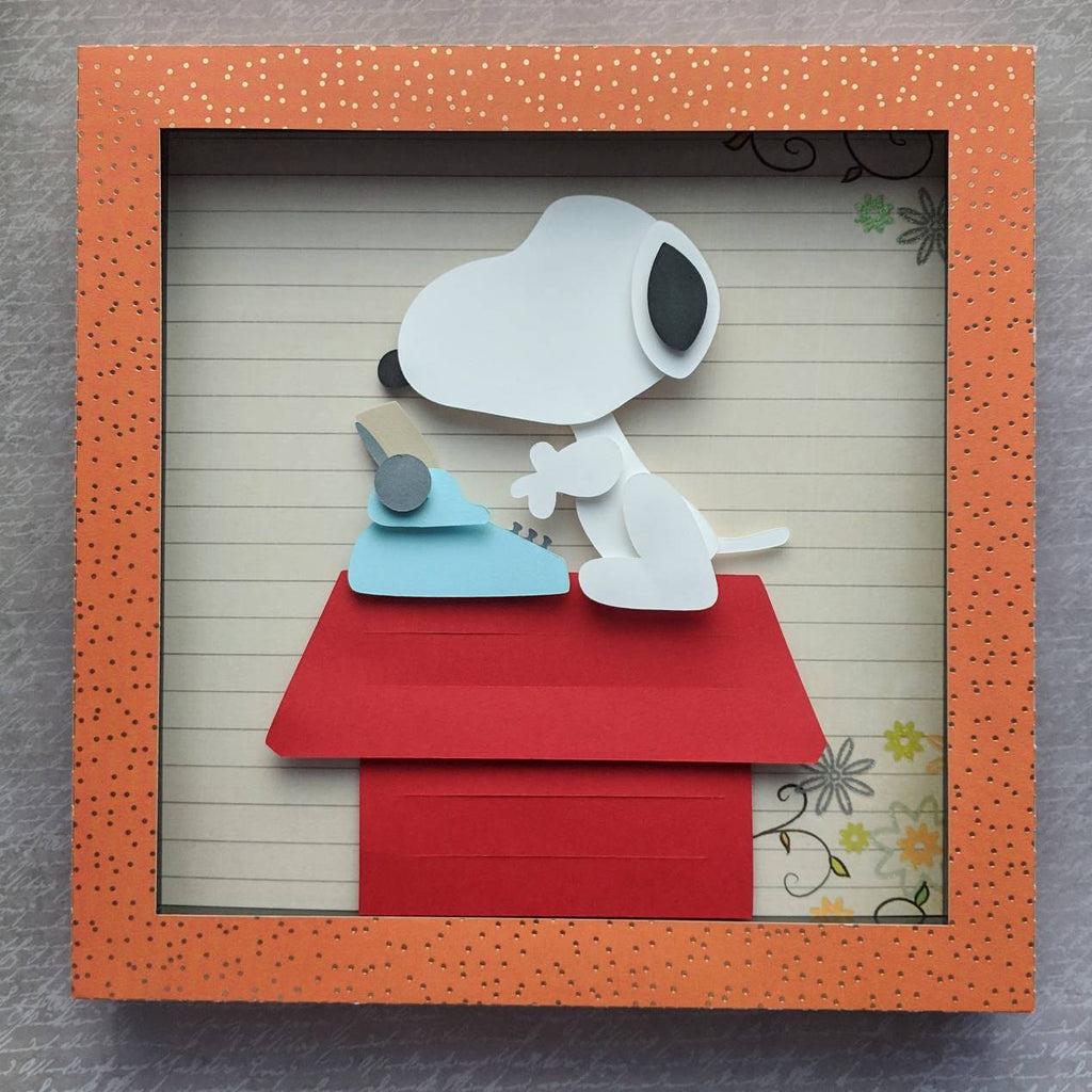 Snoopy 8 X8 Shadowbox Papercut Small Rini Lady