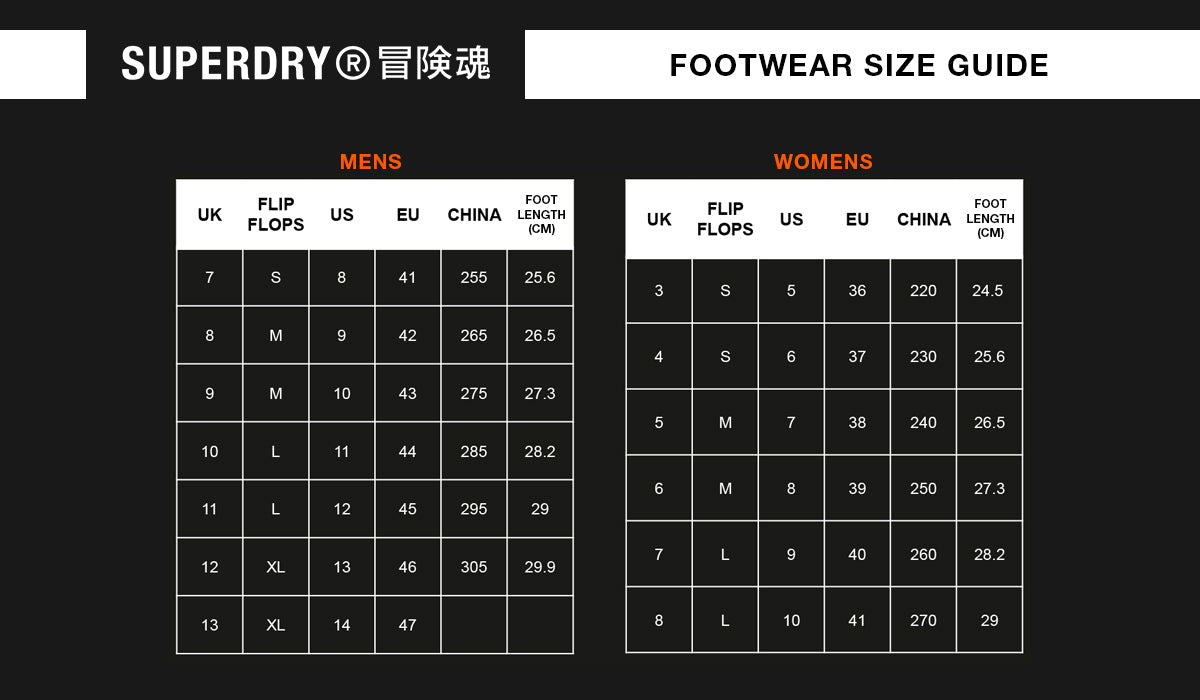 Size Guide – Superdry Singapore