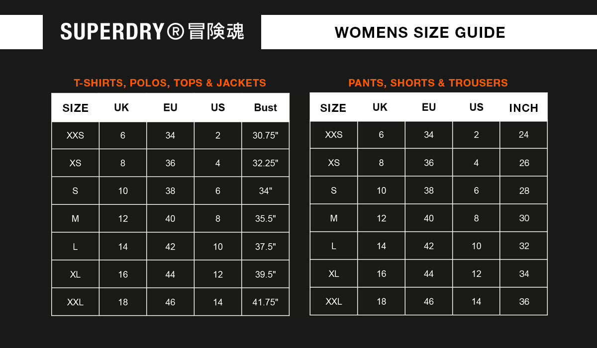 Size Guide – Superdry Singapore