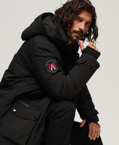 Red superdry store coat