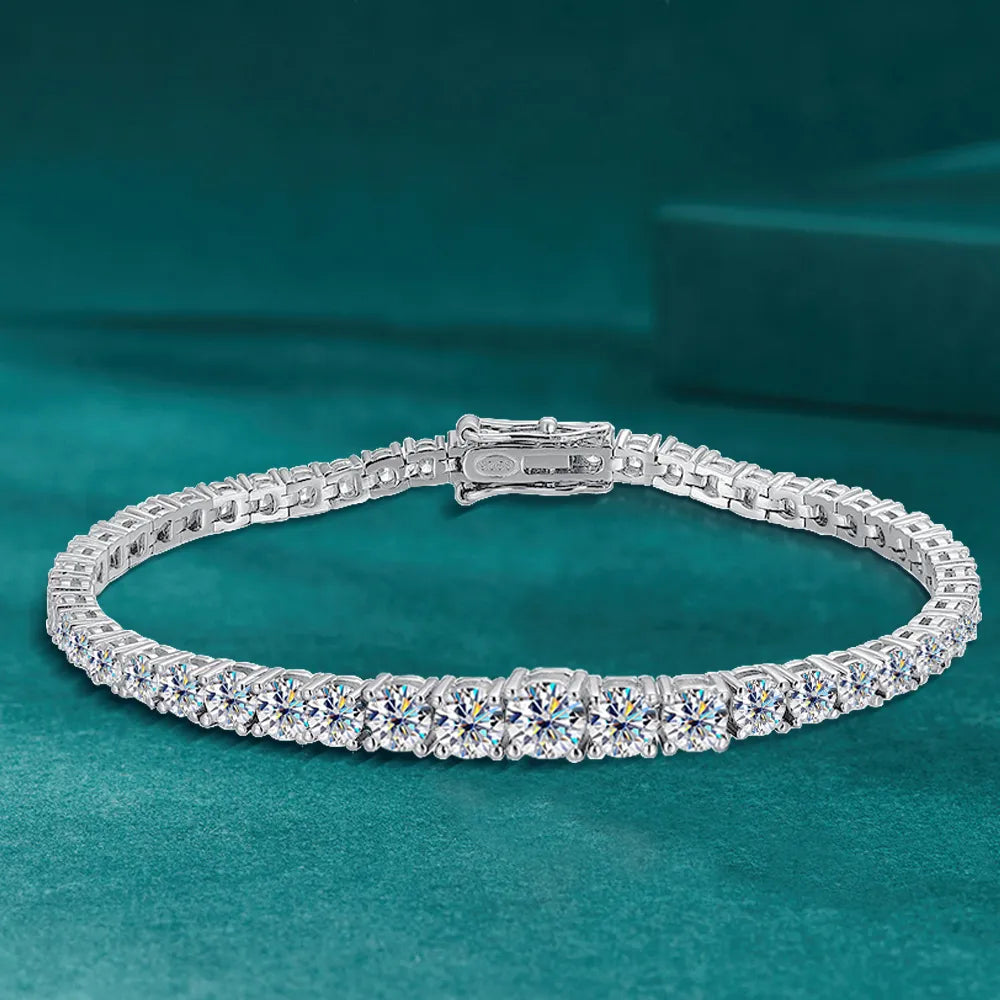 5mm Women's S925 Moissanite Curved Tennis Bracelet