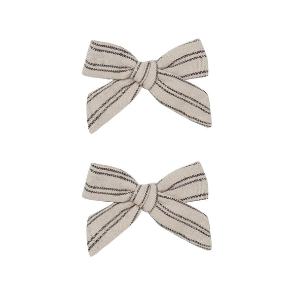 Rylee and Cru Hair Clip - Black and White Pinstripe