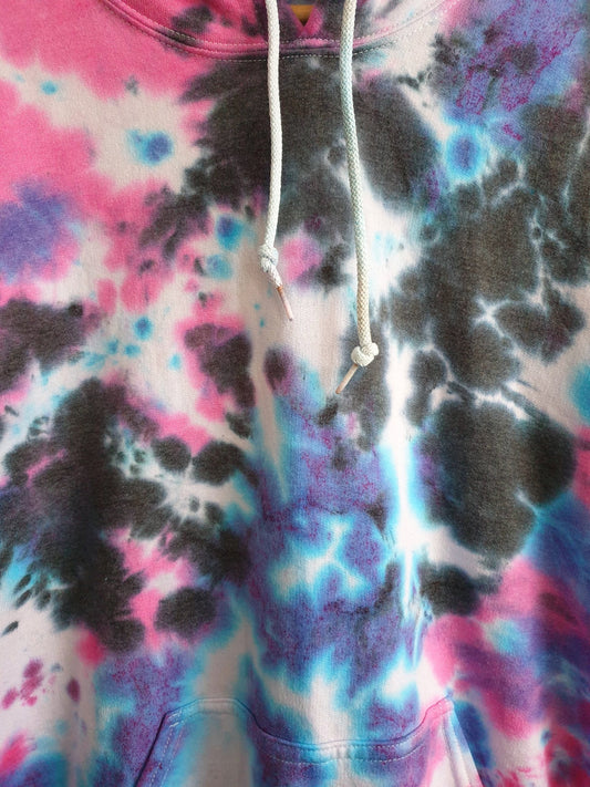 Blue Camo Splatter Tie Dye Unisex Hoodie by Signature Outlet