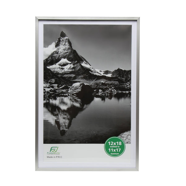 16 x 20 Deluxe Silver Aluminum Contemporary Picture Frame, 11 x