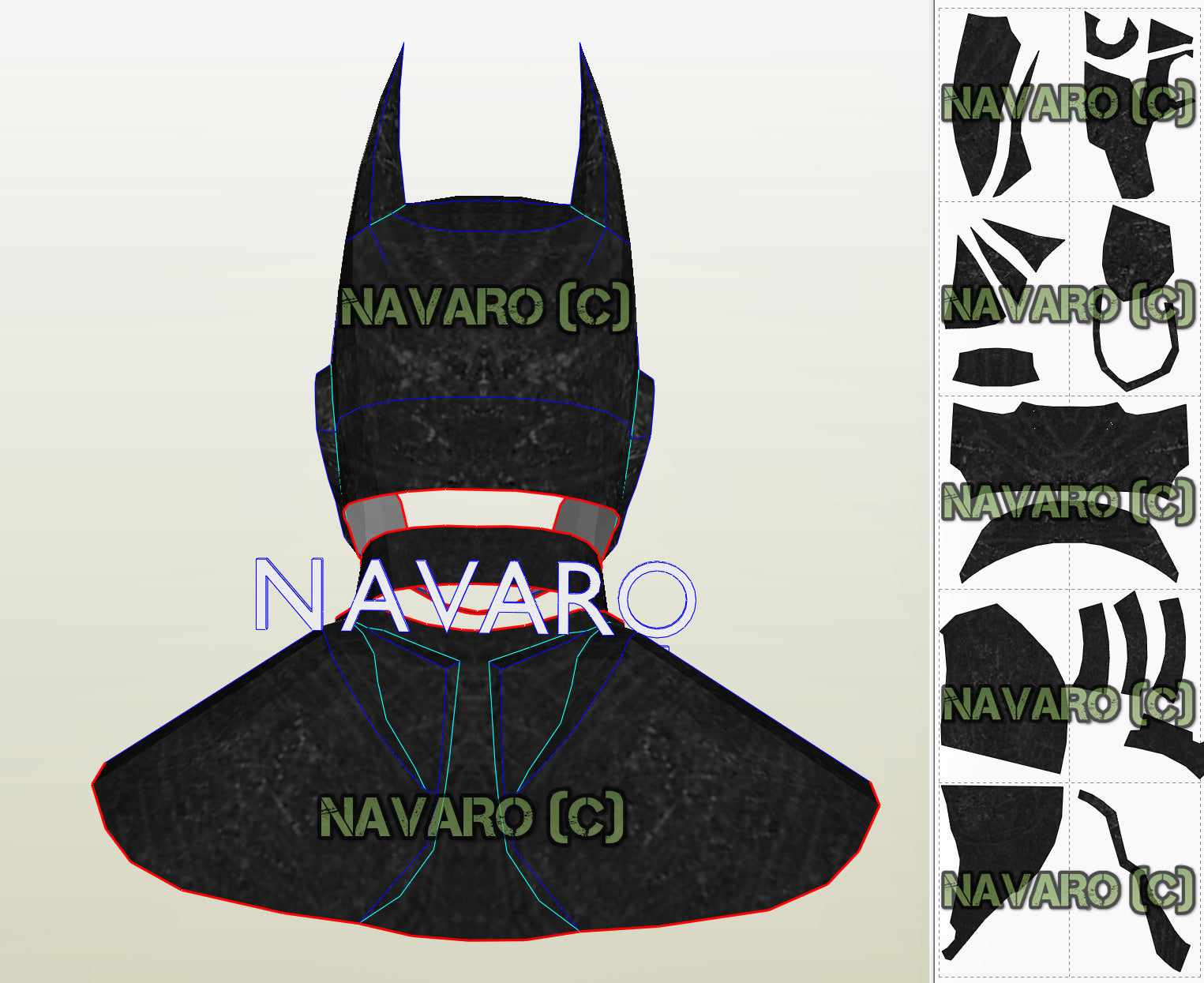 BATMAN Arkham Origins Cowl Template | Batman Helmet Pepakura Template –  NAVARO