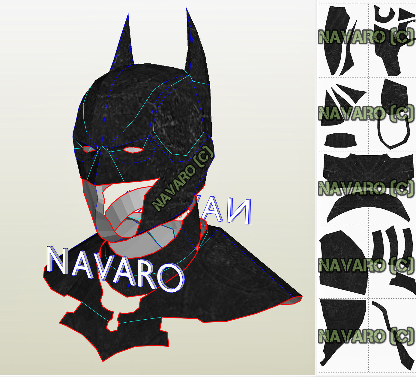 BATMAN Arkham Origins Cowl Template | Batman Helmet Pepakura Template –  NAVARO