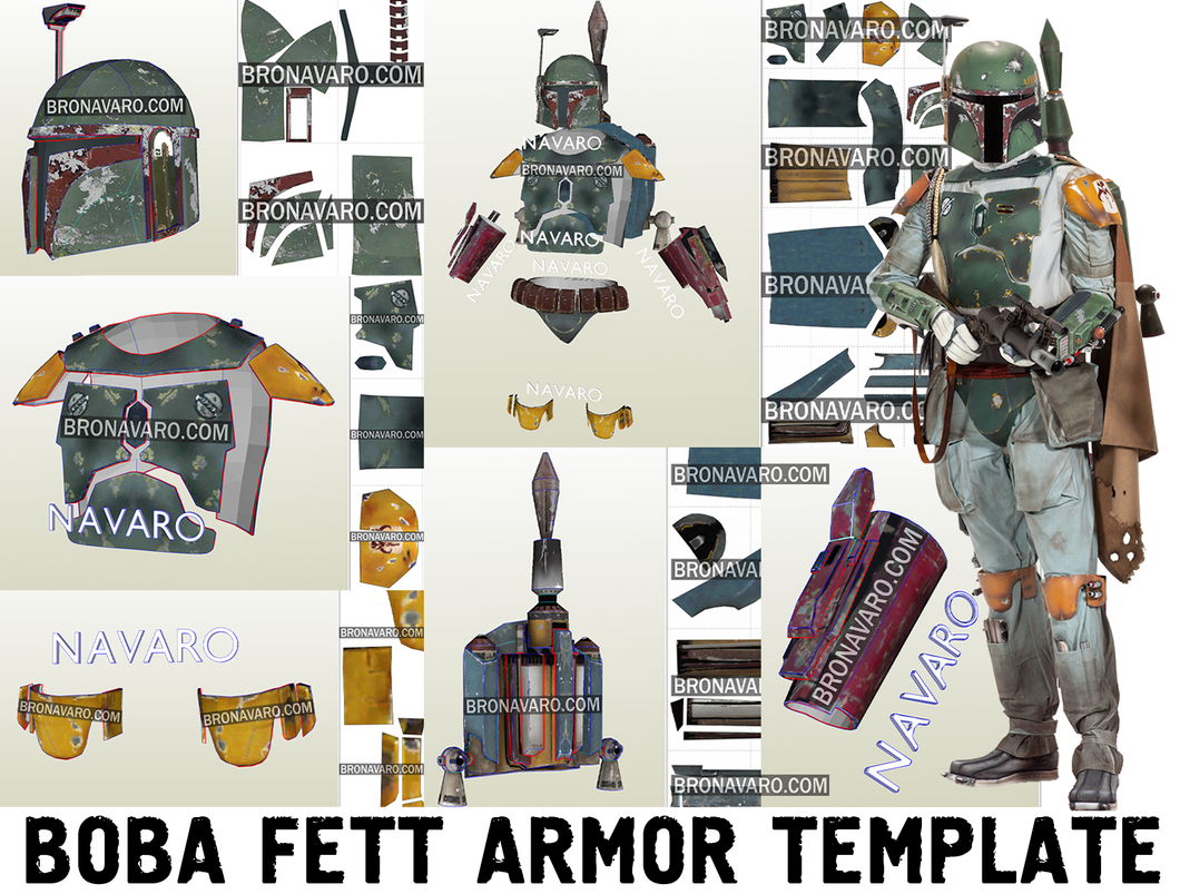 BOBA FETT Armor Template Boba Fett Full Armor Pepakura NAVARO