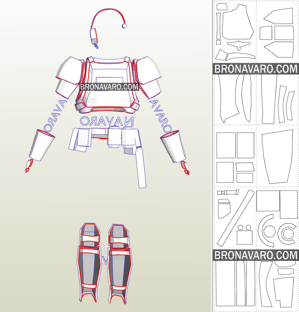 Warhammer MIRA Armor (Foam Template) - Female Guardsman Armor Pepakura ...