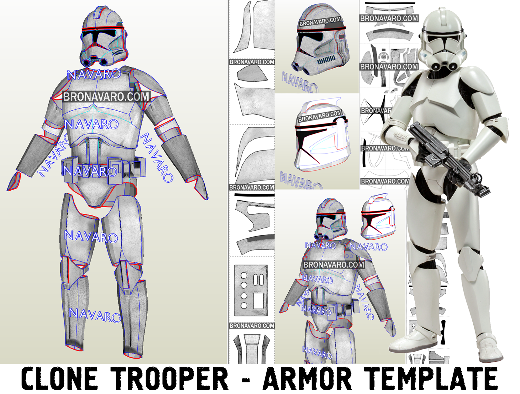 Clone Trooper Armor Template Clone Trooper Full Armor Pepakura Navaro - roblox custom clone armor template