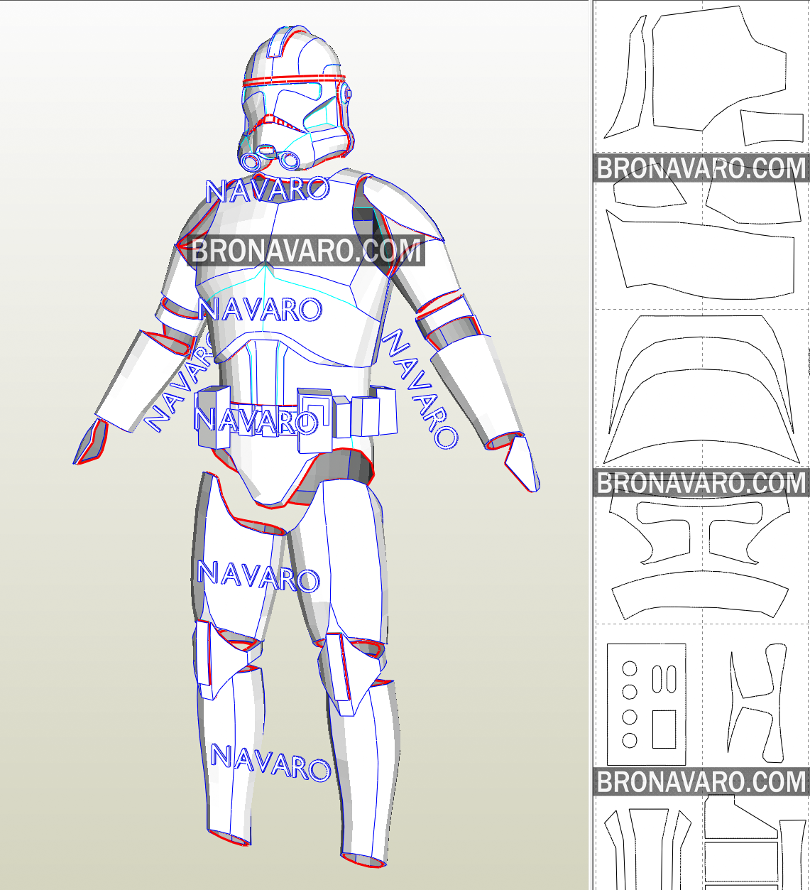 clone trooper armor pepakura files free