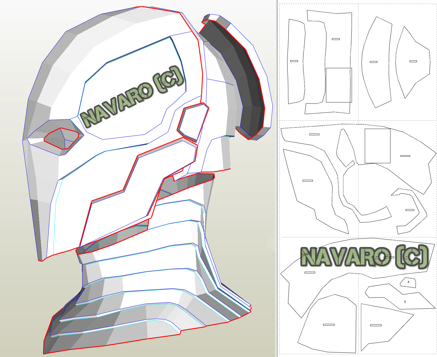 Deathstroke Helmet (Eva Foam Template) - Deathstroke Helmet Pepakura ...