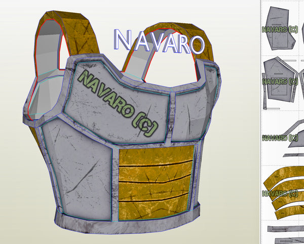 Vegeta V1 Armor Foam Template Saiyan Armor Foam Cosplay Navaro 