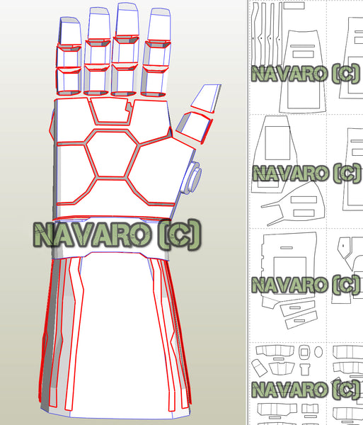 Endgame Nano Gauntlet (Foam Template) - Iron Man Nano Gauntlet Pepakura ...