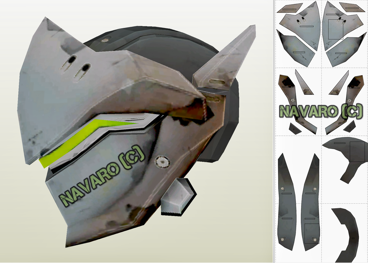 how to upload a genji helmet file in pepakura designer