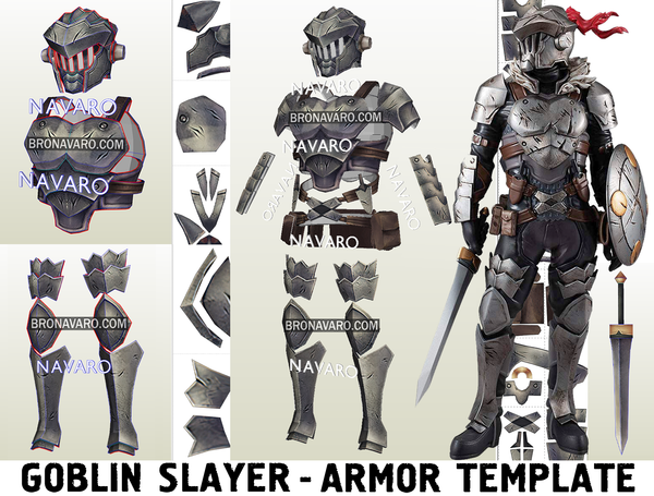 Load image into Gallery viewer, Goblin Slayer Armor Eva Foam Template
