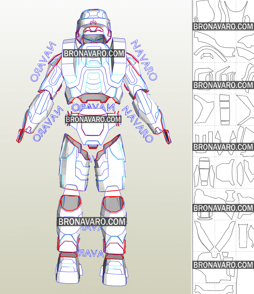 HALO 3 Cosplay Armor Template - Master Chief Full Armor Pepakura – NAVARO