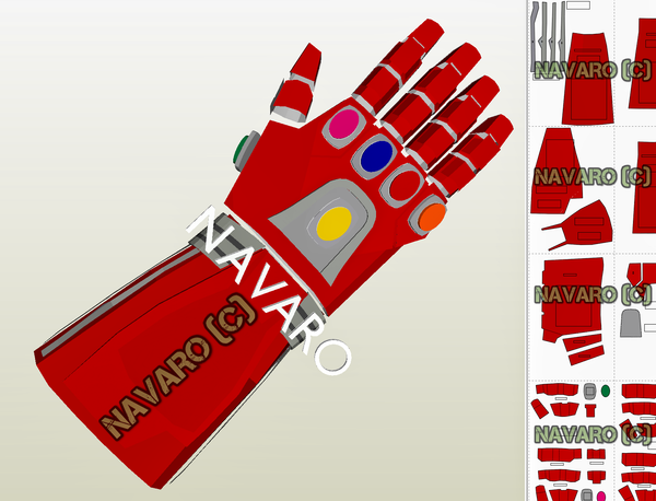 Endgame Nano Gauntlet (Foam Template) - Iron Man Nano Gauntlet Pepakura ...