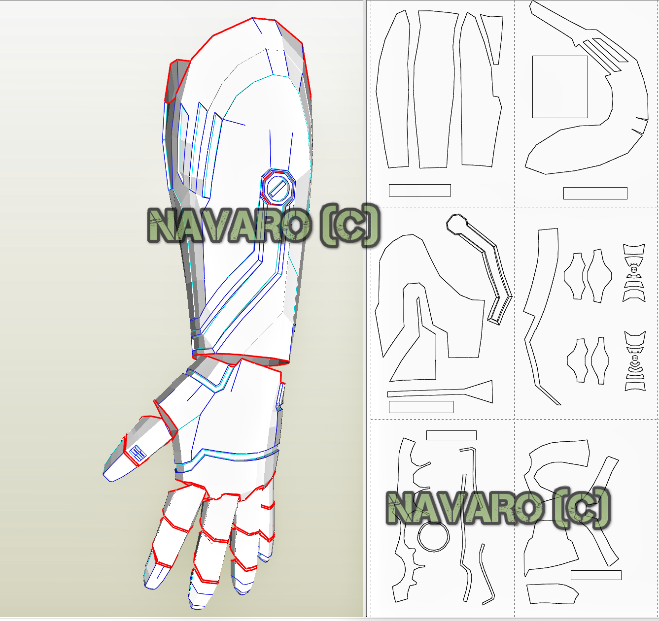 iron man mark 42 glove pepakura