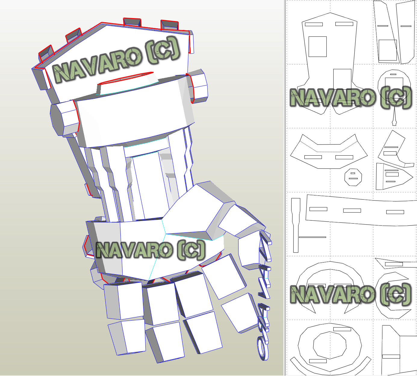 League of Legends Cosplay Vi Gauntlet Template | Arcane Vi Pepakura ...