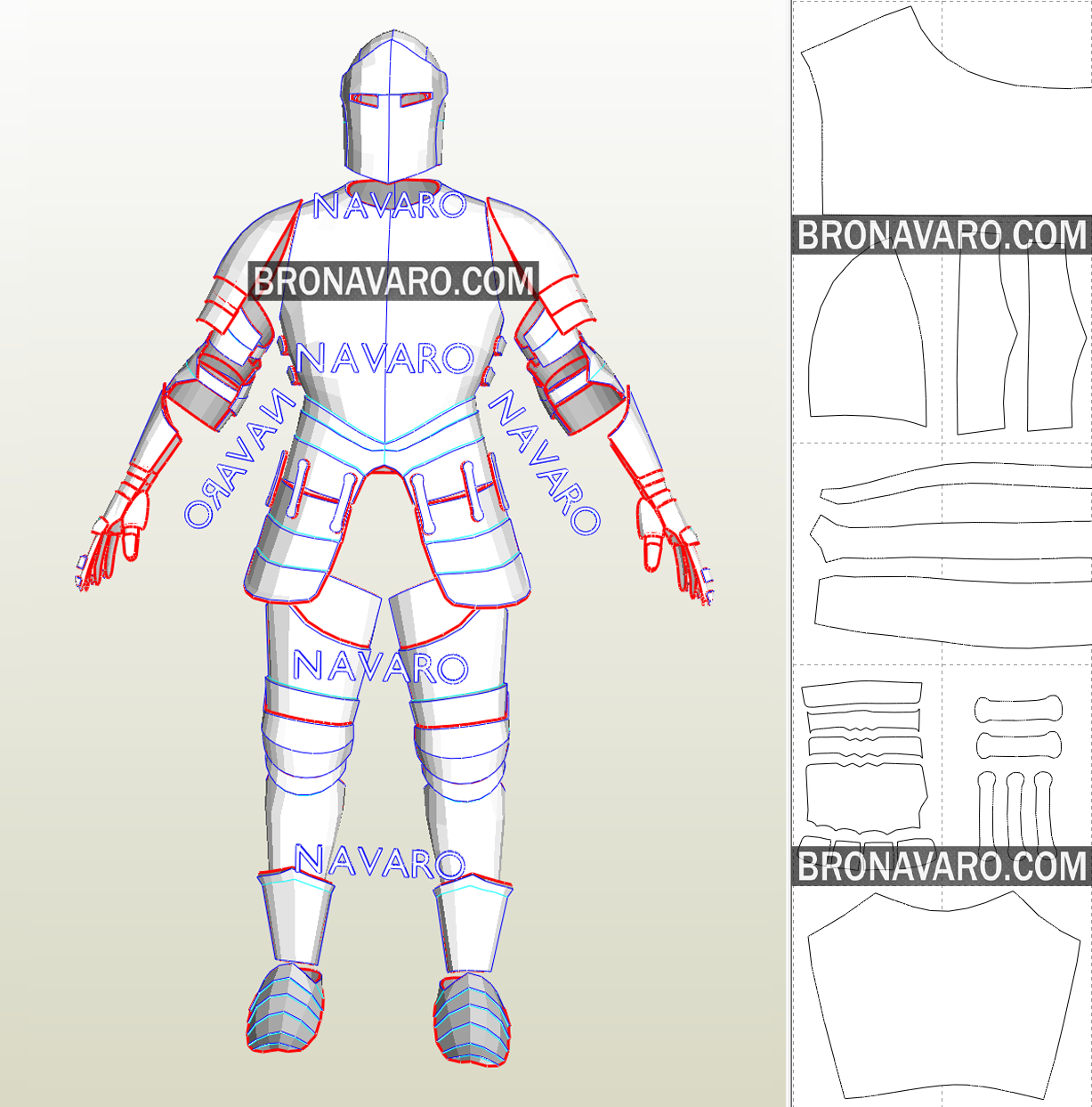 Knight Cosplay Armor Template - Larp Plate Armor Pepakura – NAVARO